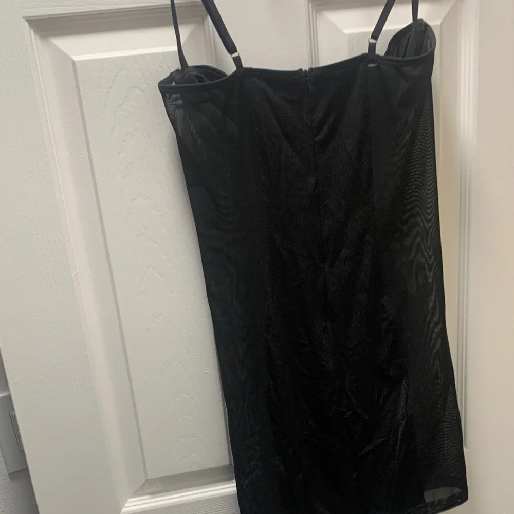 Edikted Black Mini Dress with Sheer Panels - Picture 4 of 5